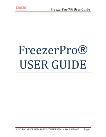 FreezerPro-7® User Guide - RURO Community Portal | Manualzz