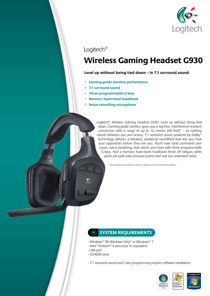 Adult Many Talented Logitech® Wireless Gaming Headset G930 | Manualzz