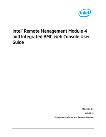 Intel® RMM4 and Integrated BMC Web Console User Guide | Manualzz