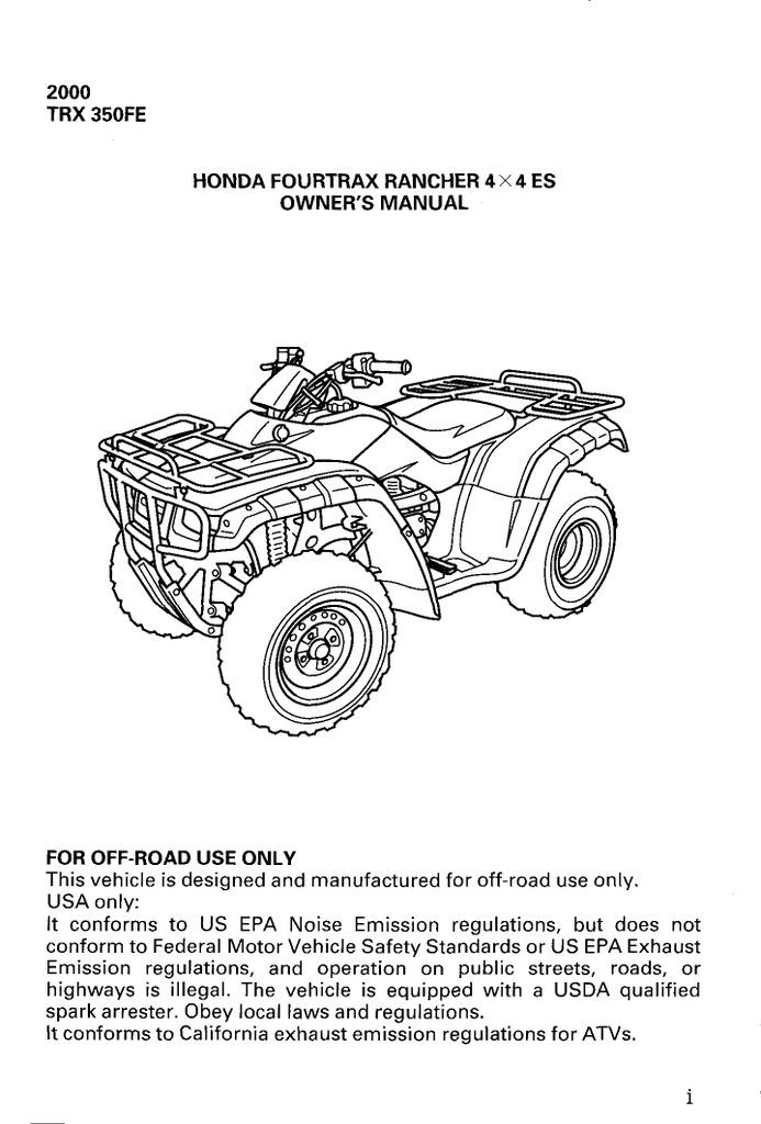 honda fourtrax 300 serial number location