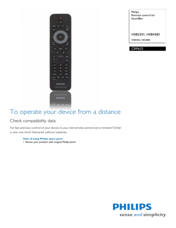 CRP632/01 Philips Remote control for SoundBar | Manualzz