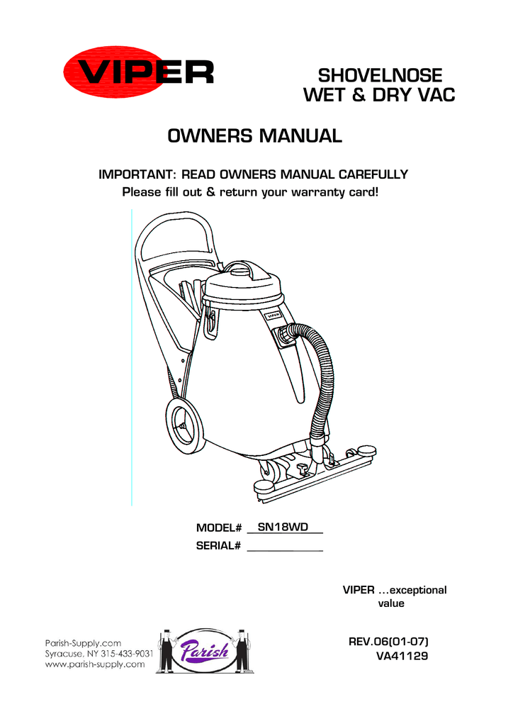 Viper Floor Scrubber Parts List - Carpet Vidalondon