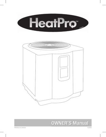 HeatPro Pool Heat Pump User Manual | Manualzz