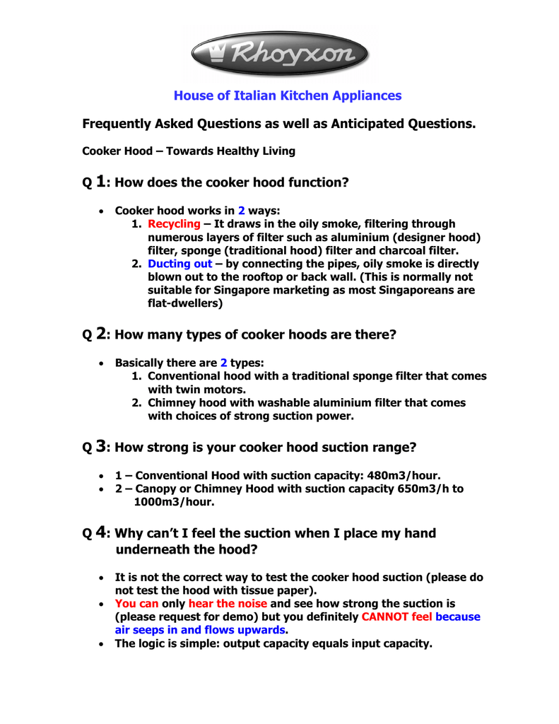 kitchen hood function