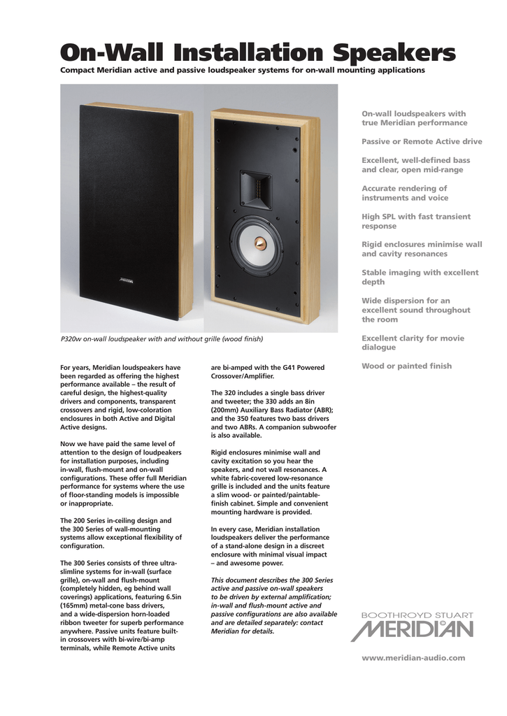 meridian in wall speakers