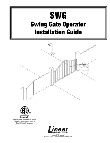 Swing Gate Operator Installation Guide | Manualzz