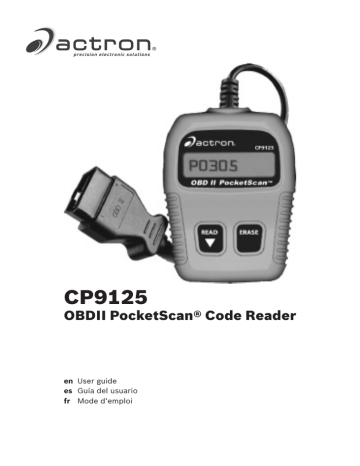 Actron CP9125 C OBD II Pocketscan User Guide | Manualzz