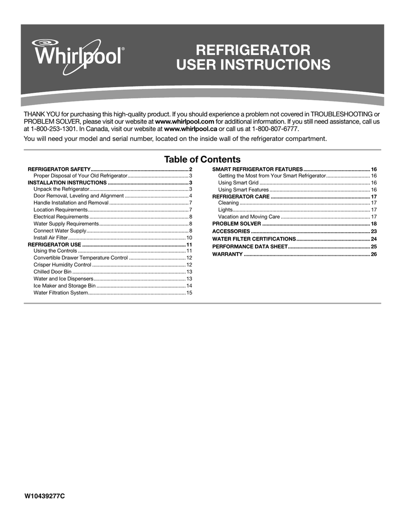 Whirlpool Refrigerator Repair Manual Manualzz