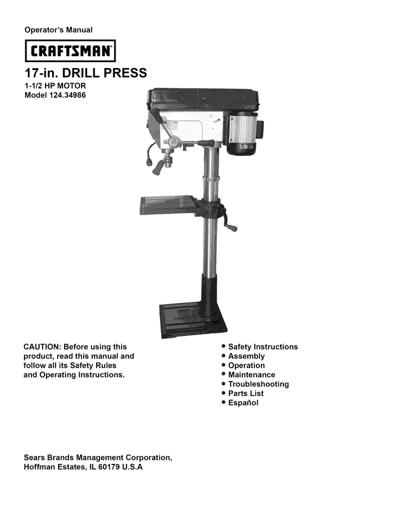 Craftsman Drill Press Manual