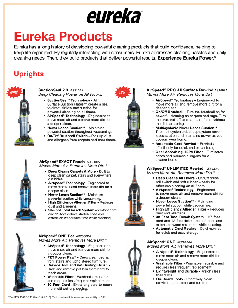Eureka Products | Manualzz