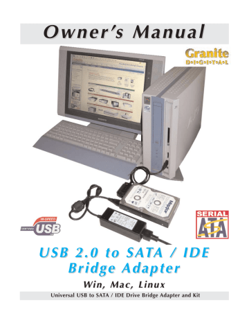 Granite Digital USB 2.0 to SATA/IDE Owner's Manual | Manualzz