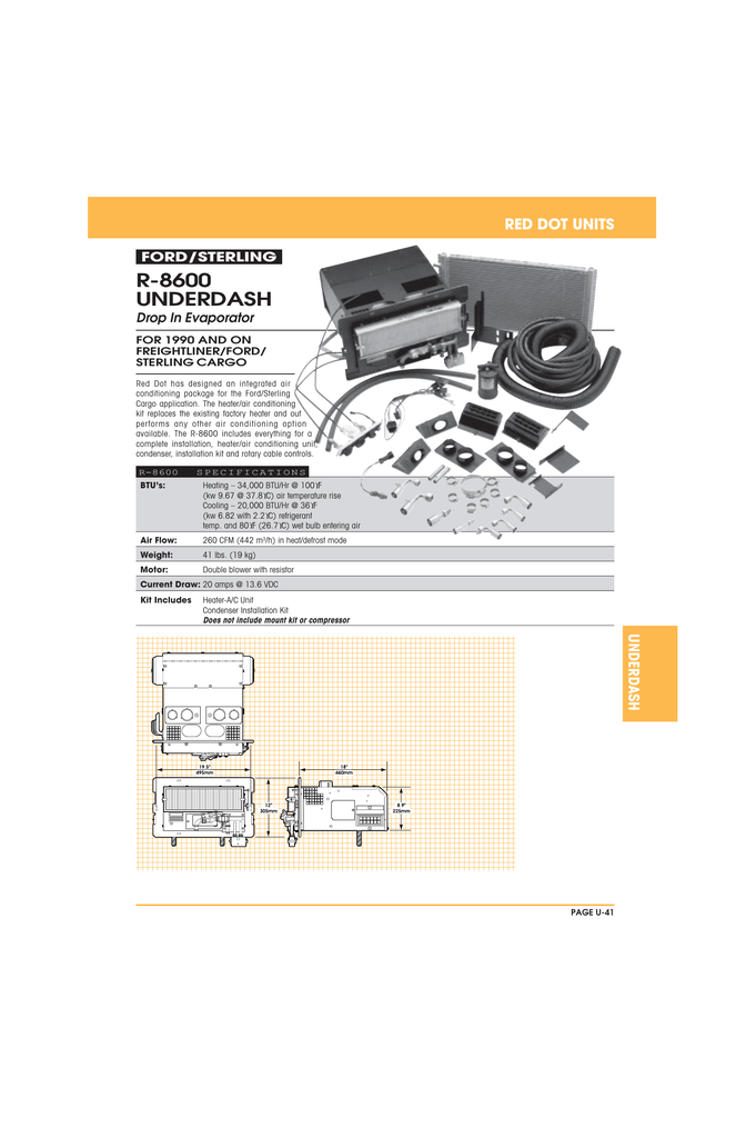 r-8600 underdash - Cab Air Conditioning, Inc. | Manualzz  Red Dot Heater Wiring Diagram    Manualzz