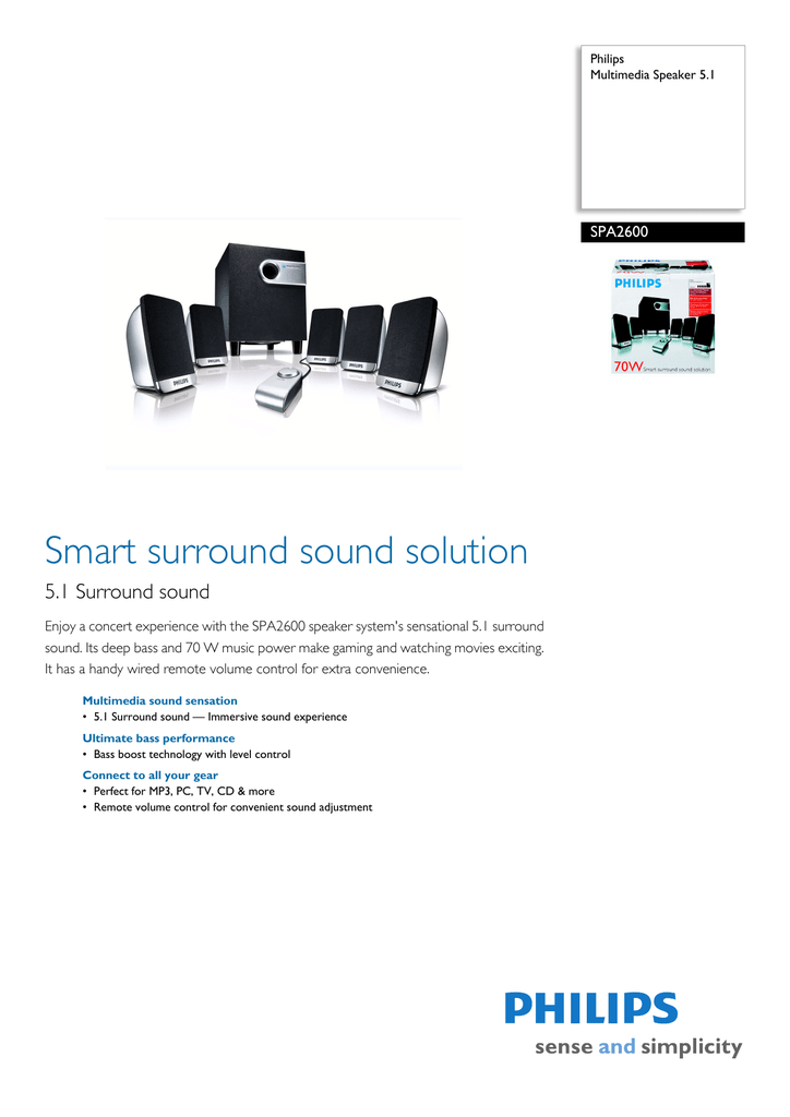 philips multimedia speaker system 5.1