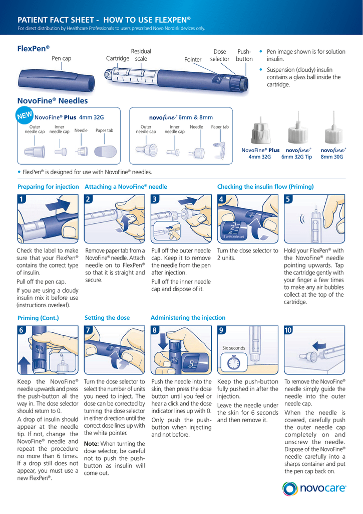 PATIENT FACT SHEET - HOW TO USE FLEXPEN® NovoFine | Manualzz