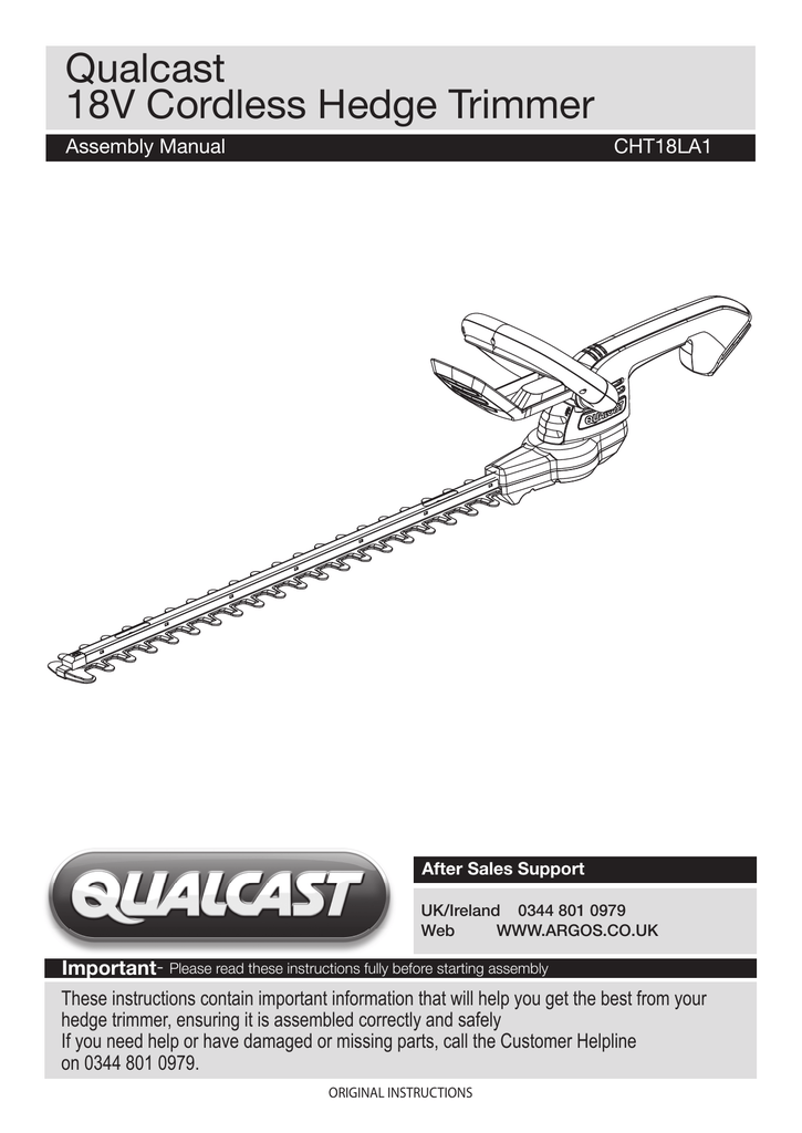 qualcast 18v lithium ion hedge trimmer