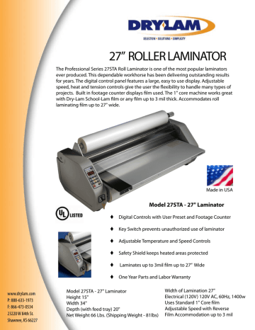 27 Roller Laminator Manualzz