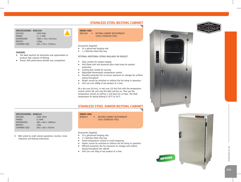 Stainless Steel Junior Biltong Cabinet Manualzz Com