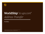 UPS WorldShip Address Transfer User Manual | AI Chat &amp; PDF Download