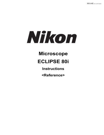 Microscope ECLIPSE 80i | Manualzz