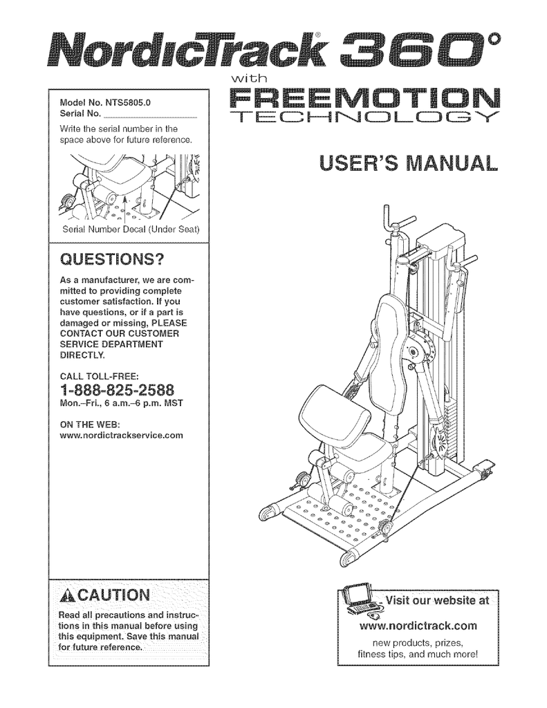 Nordictrack 360 freemotion manual new arrivals