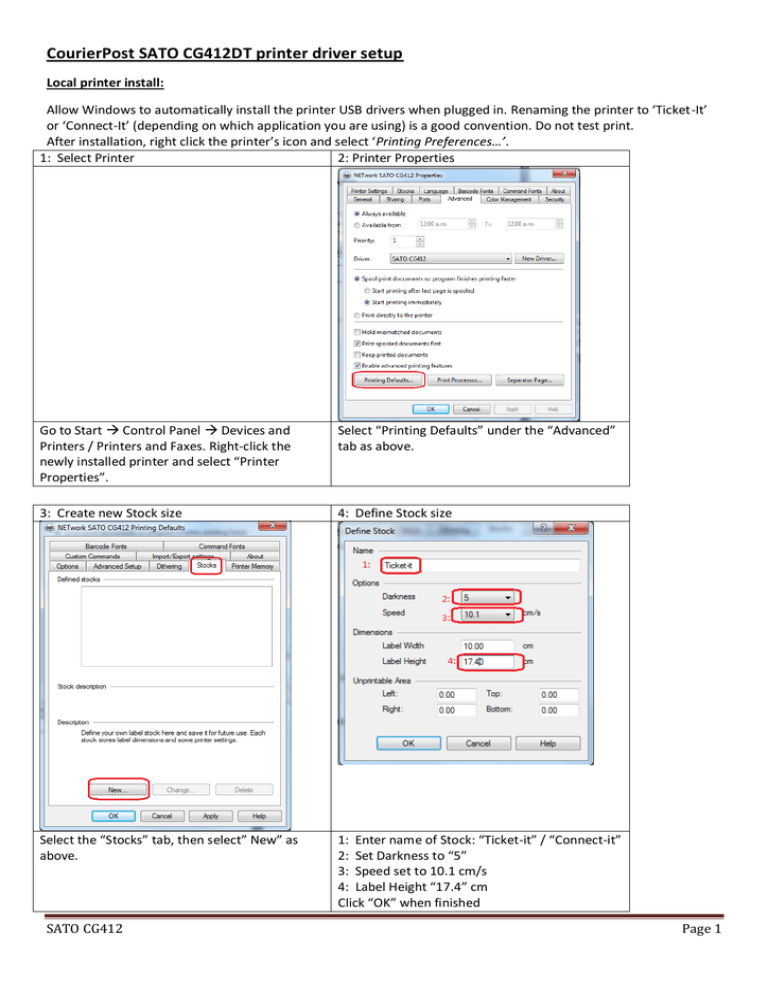 courier post label printer