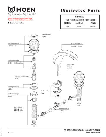 Moen Chateau 2 Handle Deck Mount Roman Tub Faucet With Valve In Chrome Instructions Assembly Manualzz