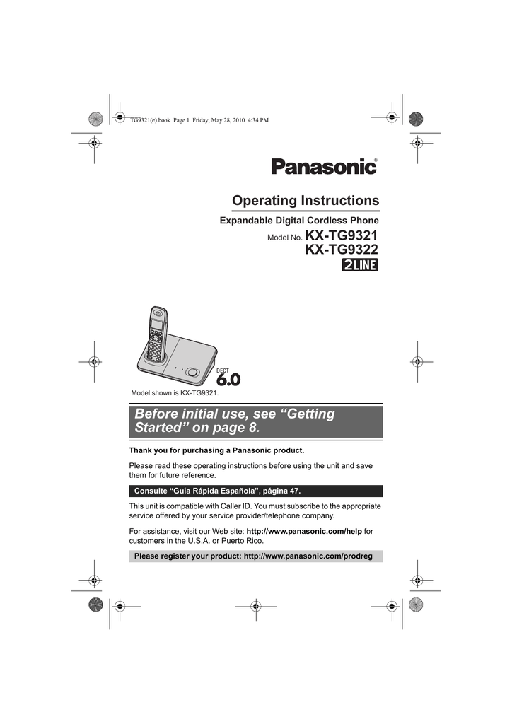 Panasonic KXTG9322T Cordless Telephone Owner Manual Manualzz