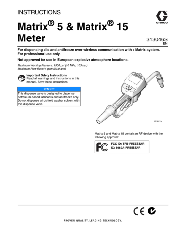 Graco 313046S - Matrix 5 and Matrix 15 Meter Instructions | Manualzz