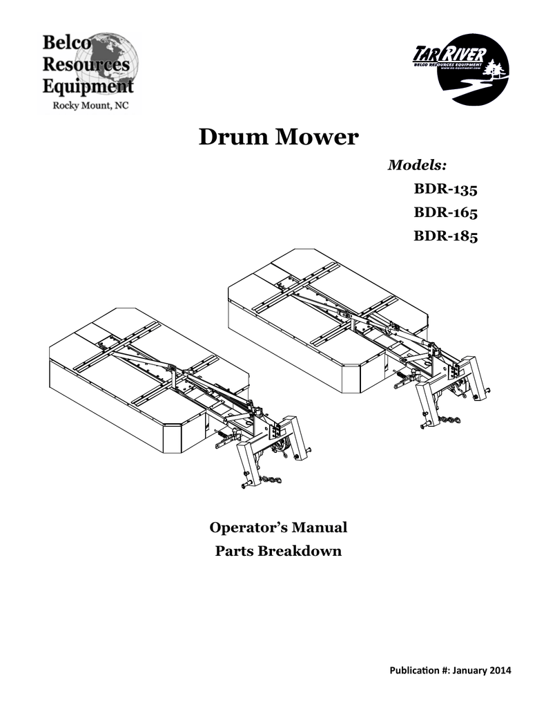 Set of 4 Tar River Drum Mower Belts Model BDR-165