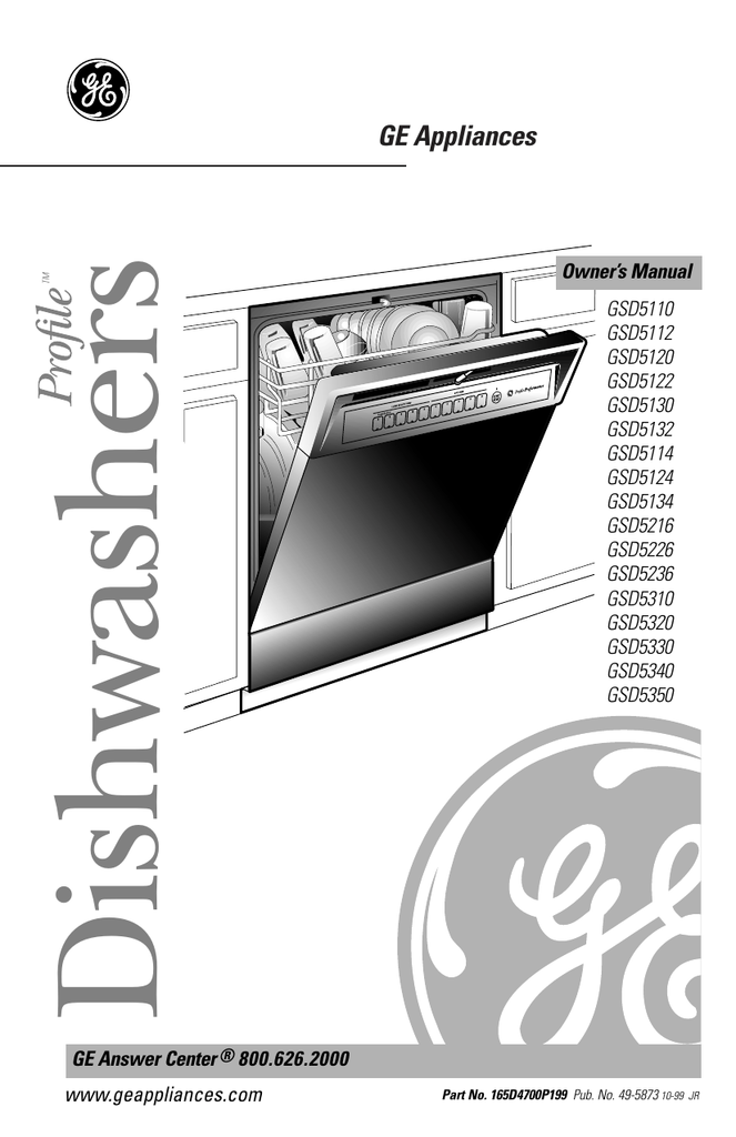 GE GSD5130 Dishwasher User manual Manualzz