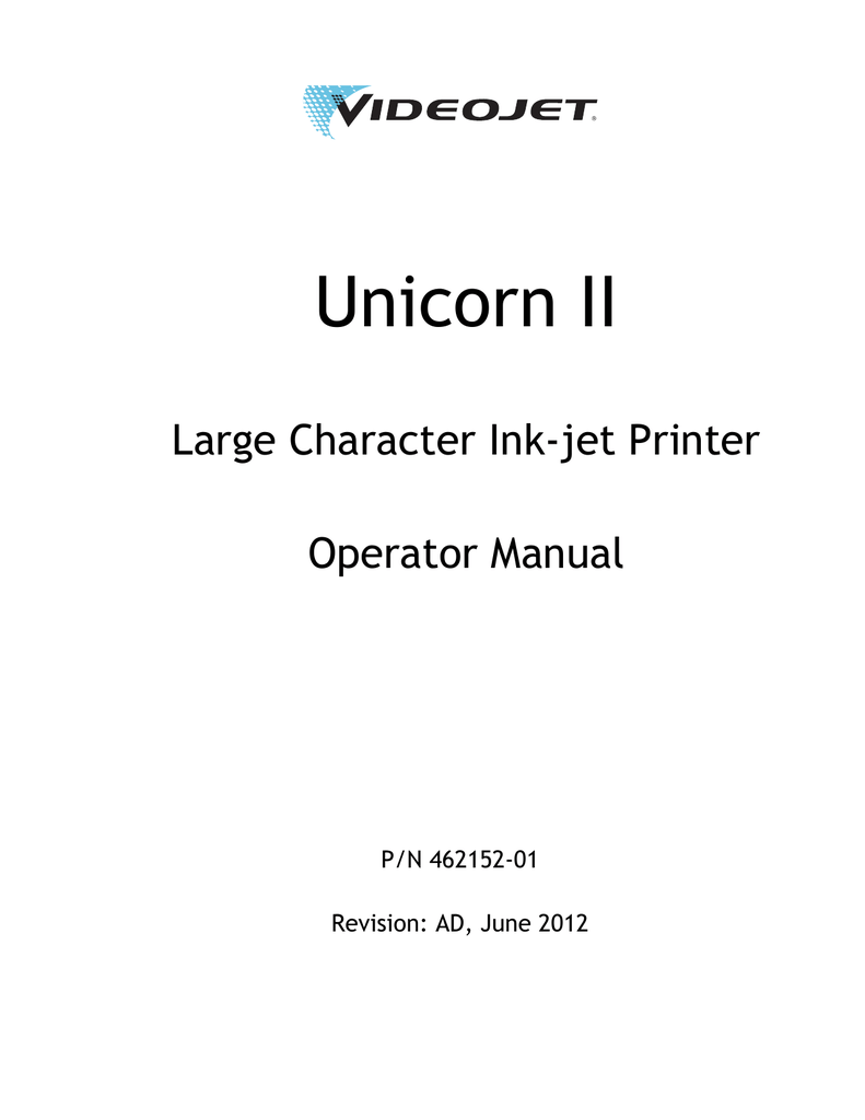 VIDEOJET Unicorn II Operator's Manual Manualzz