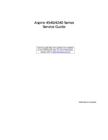 Acer Aspire 4240, 4540 Series - Service Guide. www.s | Manualzz