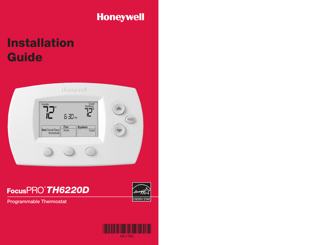 TH6220D-Programmable Thermostat Installation | Manualzz