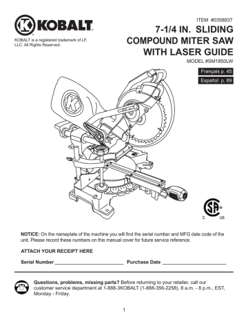 kobalt miter compound manualzz bevel manualslib