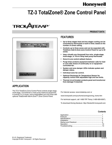 Honeywell TrolATemp TZ-3 TotalZone Product data | Manualzz PID Temperature Controller Wiring Manualzz