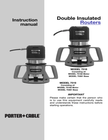 Porter-Cable 75361 Base Instruction manual | Manualzz