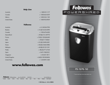 Fellowes Ps 70 Shredder Manual Manualzz Fellowes Ps 70 Shredder Manual Manualzz