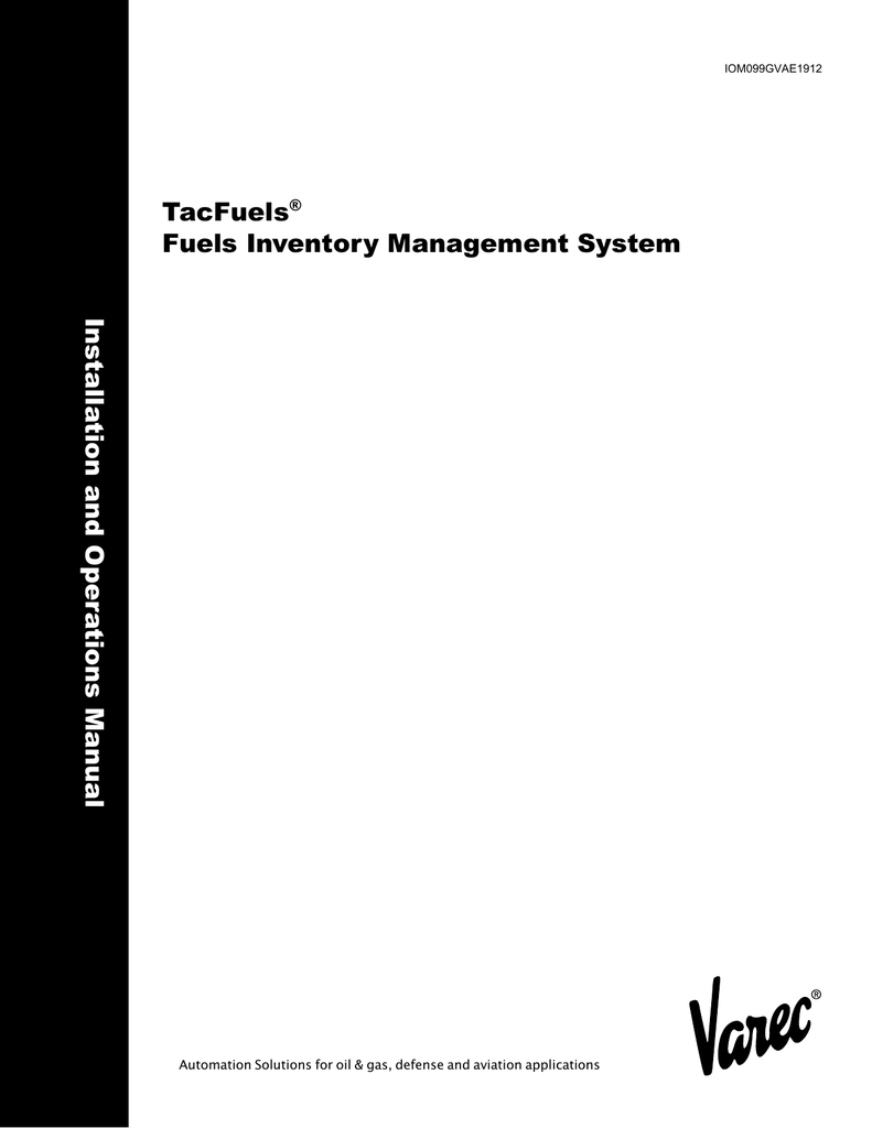 Varec TacFuels Fuels Inventory Management System Manual Manualzz