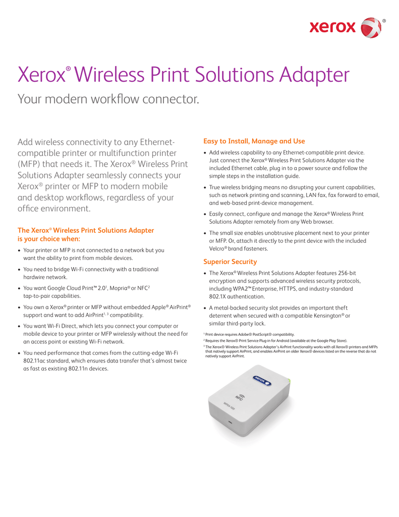 xerox wireless adapter