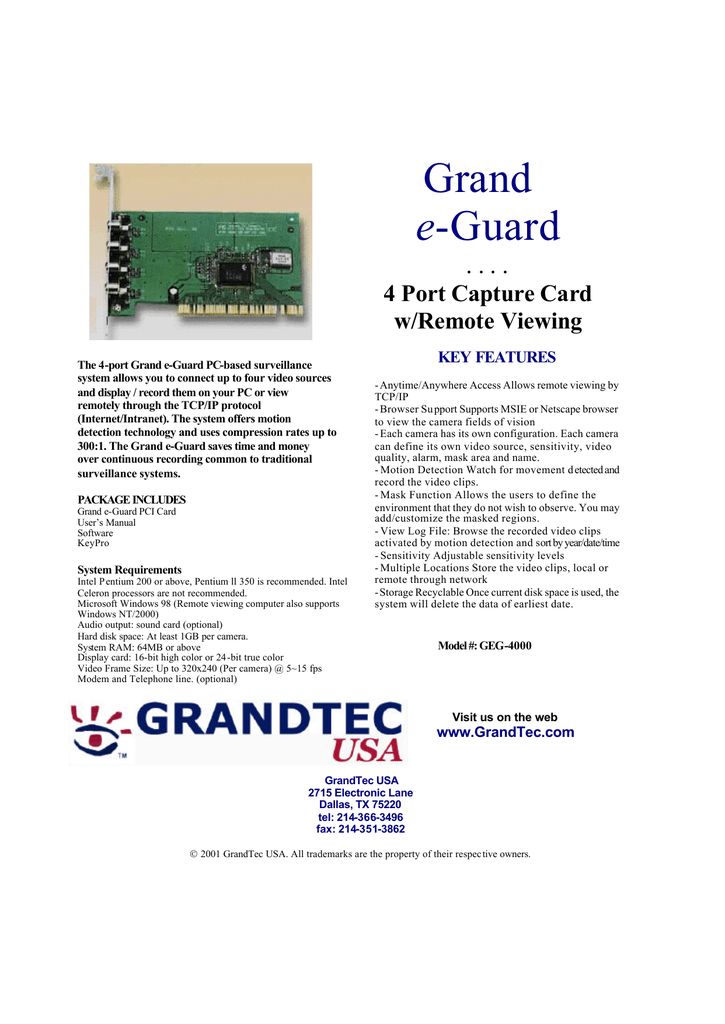 grandtec grand wifi camera software