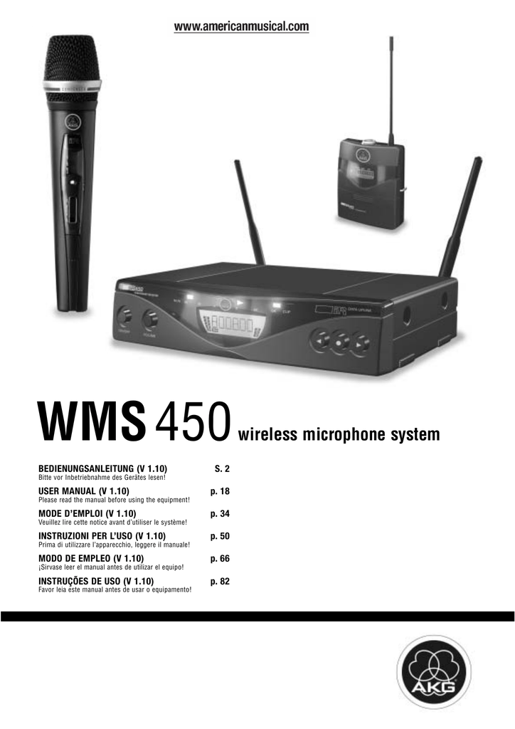 WMS450wireless microphone system Manualzz