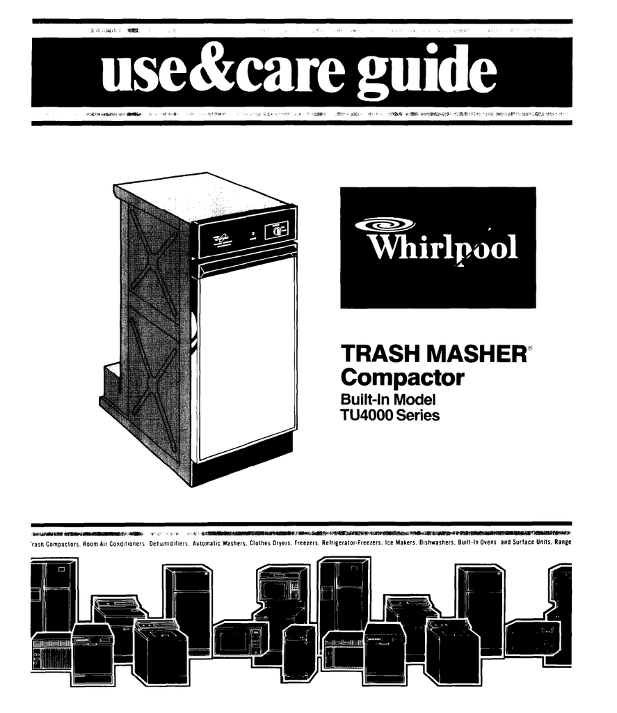 Whirlpool Trash Compactor Repair Manual Manualzz