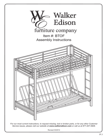 Item Btof Assembly Instructions, Argos Home Metal Bunk Bed Frame With Black Futon Instructions