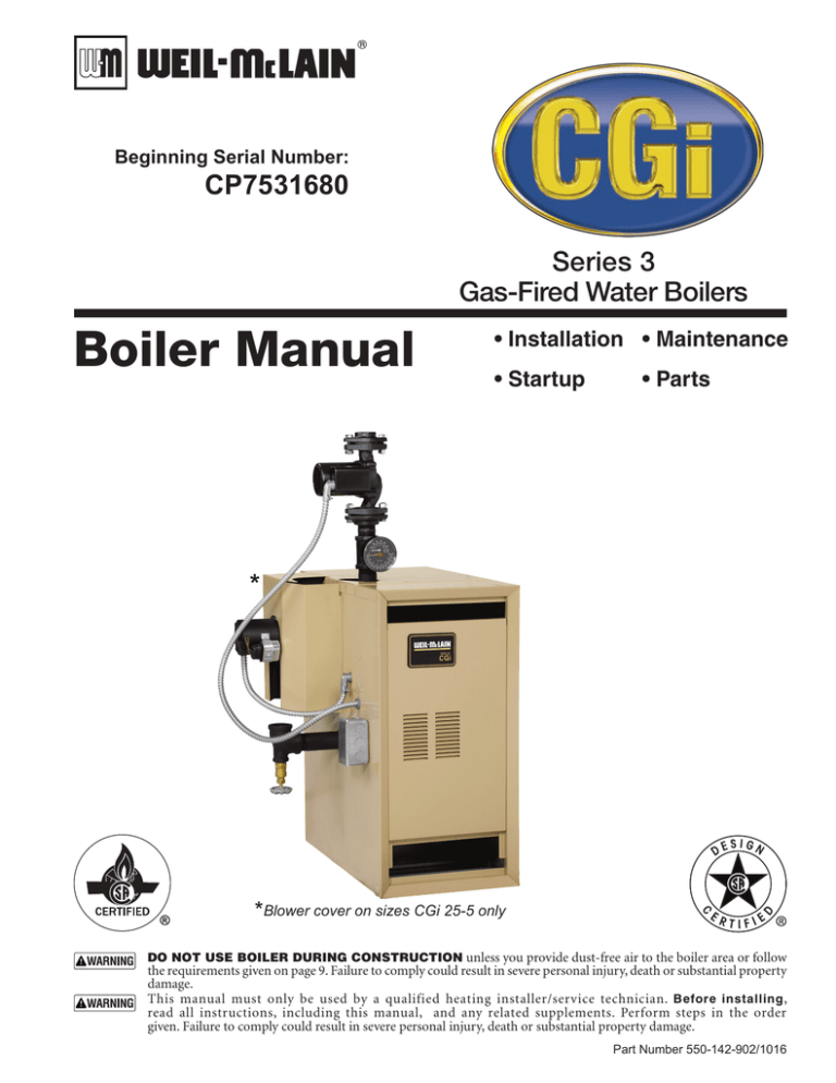 Weil Mclain Cgi Gas Boiler Series 3 381357939 381357870 User Manual Manualzz