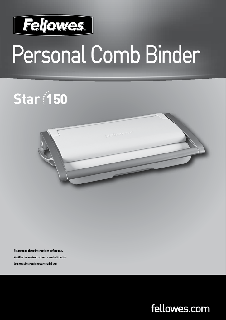 Fellowes инструкция. Fellowes Star 150. Personal Comb Binder Star 150. Fellowes manual Comb Binding Machine model - Star+ 150