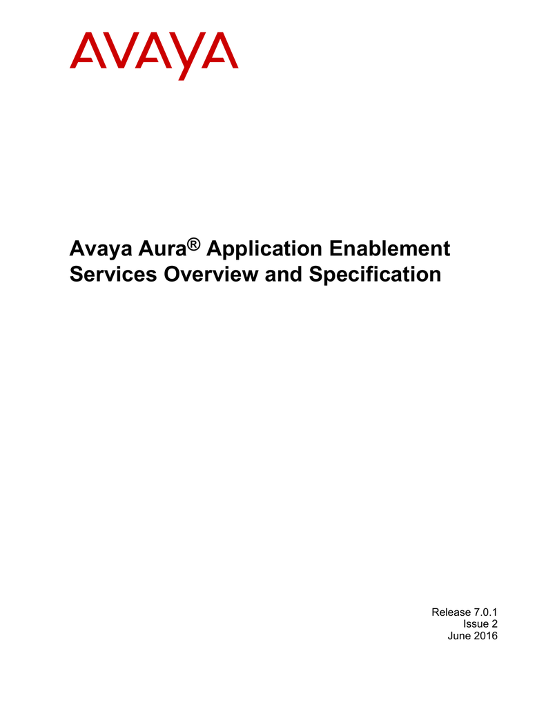 Avaya Aura® Application Enablement Services Manualzz