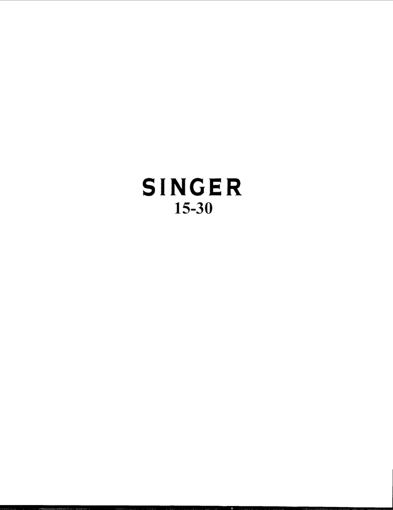 Instruction Manual, Singer 15-30 : Sewing Parts Online