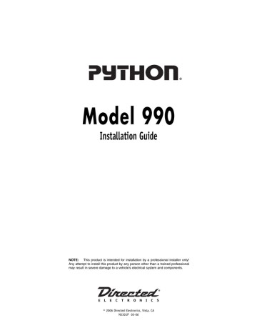 door lock harness, 3-pin connector. Directed Electronics 990, Python ...