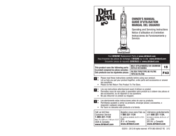 Dirt Devil UD20010, UD20120 Manual 