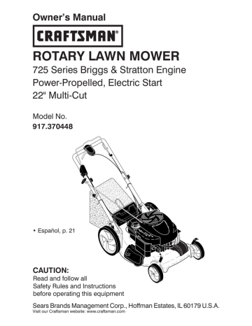 Craftsman 917.374382 User's Manual | Manualzz